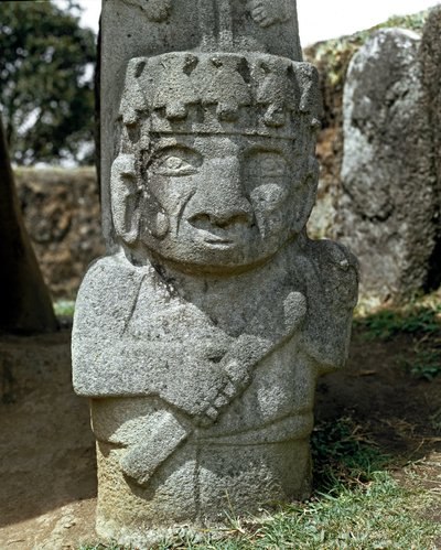 Megalithic Sculpture of a Warrior by Pre Columbian Pre Columbian