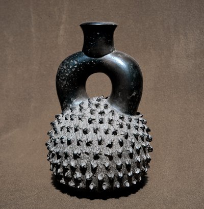 Precolombian art, cupisnic civilization: vase in the shape of a beetle and pomegranate. 300 BC-100 AD by Pre Columbian Pre Columbian