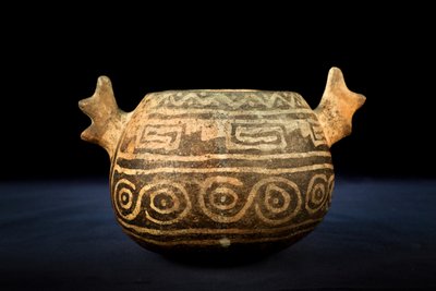 Globular Ceramic with Zoomorphic Decoration / Pre-Columbian Art by Precolombian Precolombian