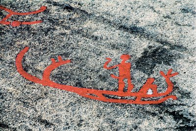 Petroglyphs from Tanoum representing a man on a boat, Rock of Litsleby, Sweden by Prehistoric Prehistoric