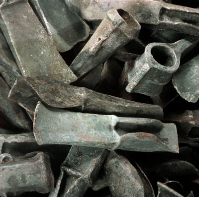 Prehistory: Ardea type axe from the Necropole of Ardea, Lazio. Iron Age. 8th century BC. Rome, Museo Nazionale Preistorico Etnografico Luigi Pigorini by Prehistoric Prehistoric