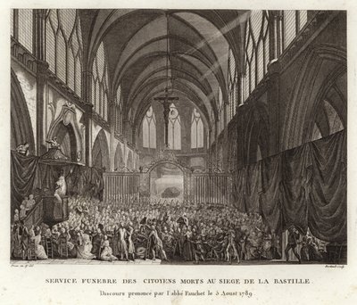 Funeral Service of Citizens Killed in the Siege of the Bastille by Prieur