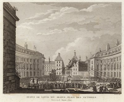 Statue of Louis XIV Taken Down in the Place des Victoires by Prieur