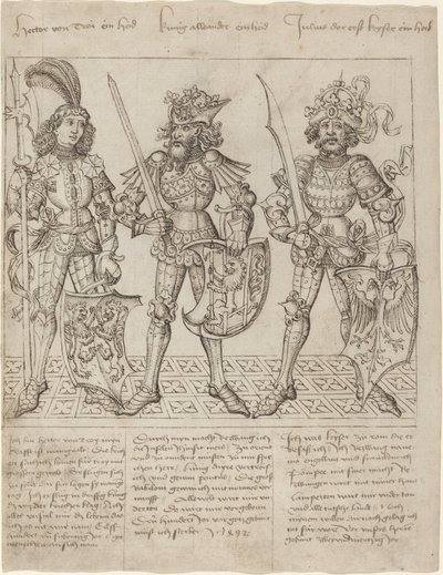 Hector of Troy, Alexander the Great and Julius Caesar by Primary Master of the Strassburg Chronicle