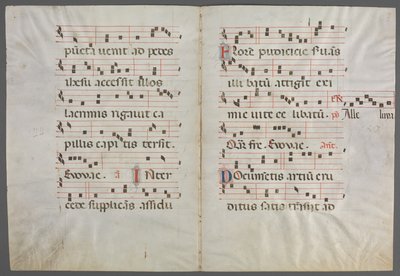 Bifolium from an Antiphonary: Music, c. 1320-1340 by Primo Miniatore di San Domenico