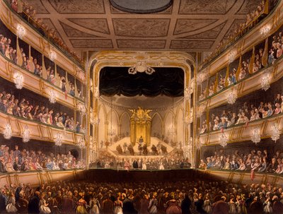 Covent Garden Theatre, from Microcosm of London by R Ackermann by Pugin and Rowlandson