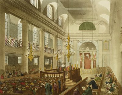 Synagogue, Dukes Place, Houndsditch, from Ackermann