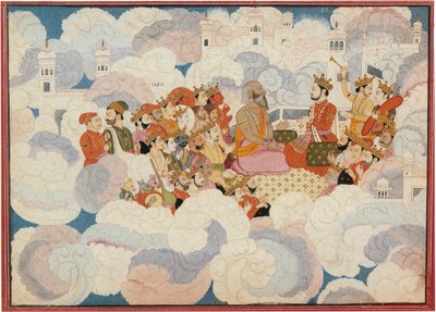 Indra Consulting with His Preceptor in the Assembly of the Gods by Purkhu of Kangra