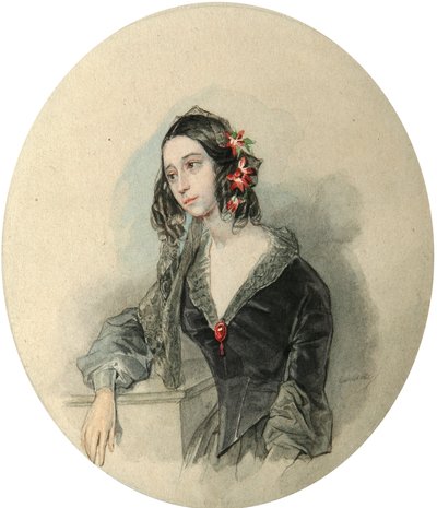 Portrait of the poetess Yevdokiya Rostopchina by Pyotr Fyodorovich Sokolov