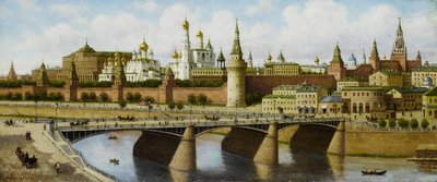View of the Kremlin from the Moskvoretsky Bridge by Pjotr ​​​​Petrowitsch Wereschtschagin