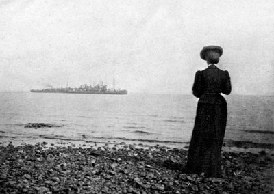 The Empress Maria Feodorovna Looking at a Danish Naval Vessel off Hvidovre, Denmark, 1908 by Queen Alexandra