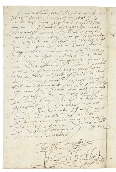 Letter in French from Elizabeth I of England to Henri IV of France by Queen Elizabeth I of England and