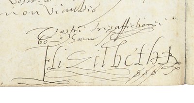 Signature on a Letter from Elizabeth I of England to Henri IV of France by Queen Elizabeth I of England and