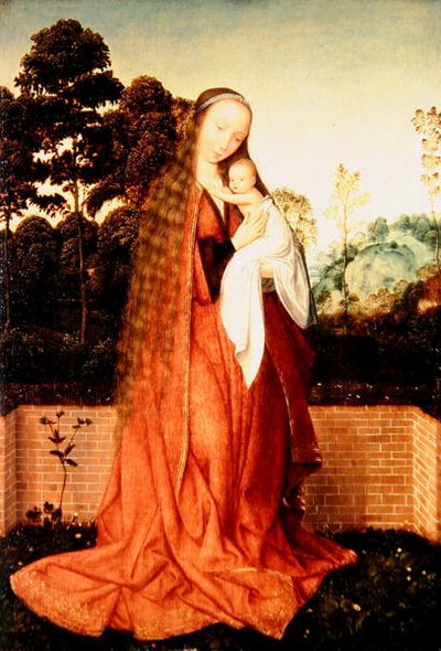 The Virgin and Child in a Landscape by Quentin (workshop of) Massys or Metsys