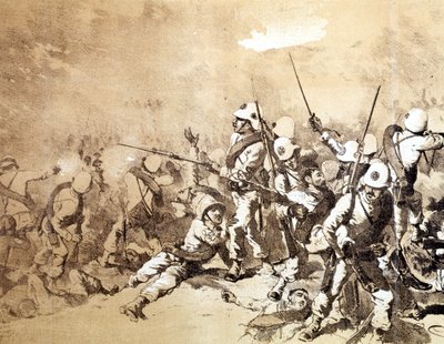 Battle of Adoua Between the Italians and Ethiopia in 1896 by Q. Cenni by Quinto Cenni