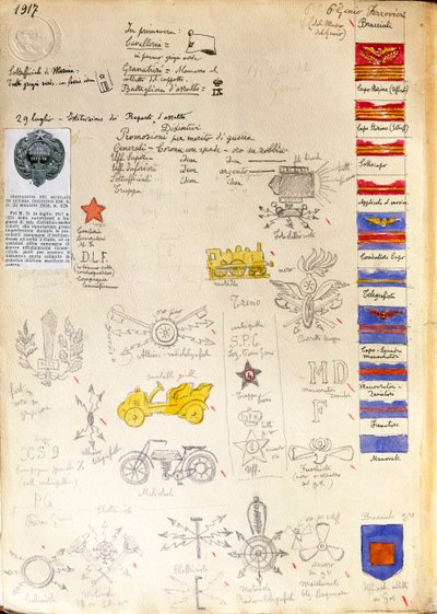 Decorations and badges of Navy uniforms, color plate by Quinto Cenni by Quinto Cenni