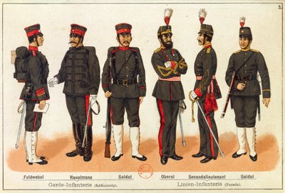 Sino-Japanese War - Uniforms of Japanese Army, Engraving, Leipzig by Quinto Cenni