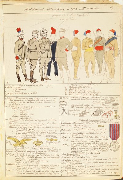 Uniform Variations of Kingdom of Italy, Color Plate by Quinto Cenni by Quinto Cenni