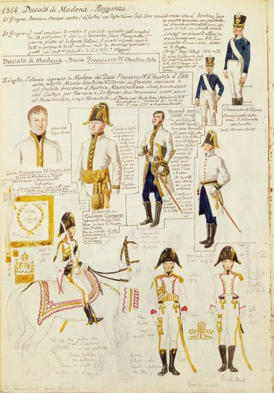 Uniforms of Duchy of Modena by Quinto Cenni