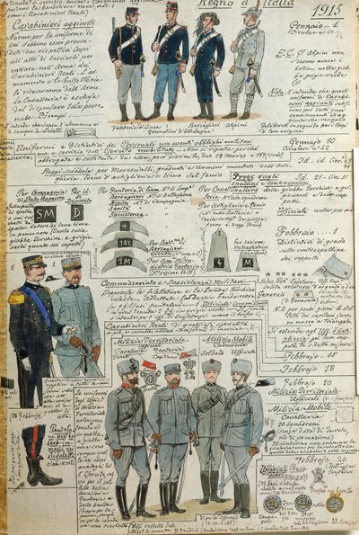 Uniforms of Italian army during World War I by Quinto Cenni