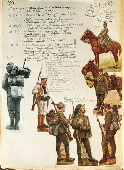 Uniforms of Italian army during World War I, by Quinto Cenni by Quinto Cenni