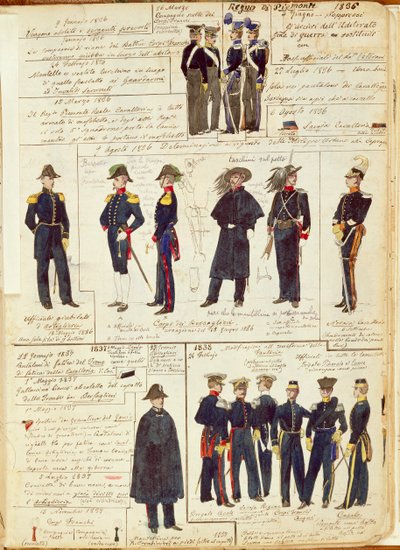 Uniforms of the Piedmontese army between 1836 and 1886 by Quinto Cenni