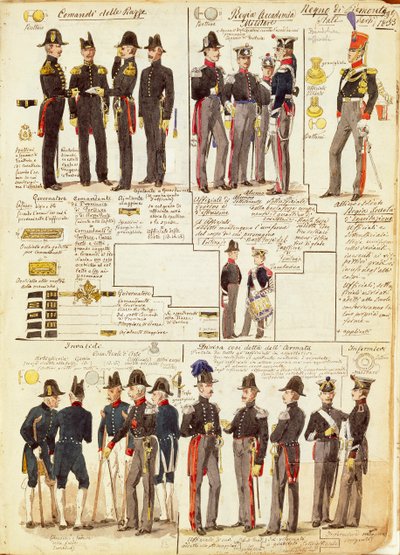 Uniforms of the Piedmontese Army from 1833 by Quinto Cenni by Quinto Cenni