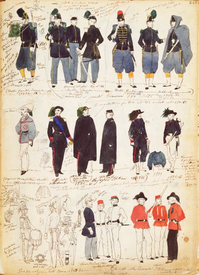 Various Italian Uniforms in Common Use Between 1847 and 1870 by Quinto Cenni