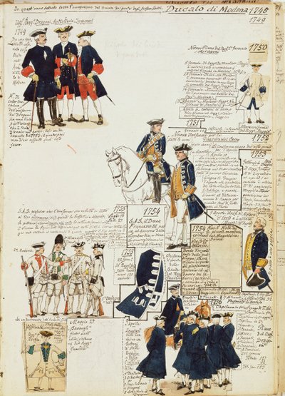 Various Uniforms of Duchy of Modena by Quinto Cenni by Quinto Cenni