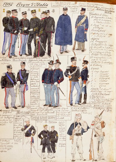 Various uniforms of Kingdom of Italy by Quinto Cenni
