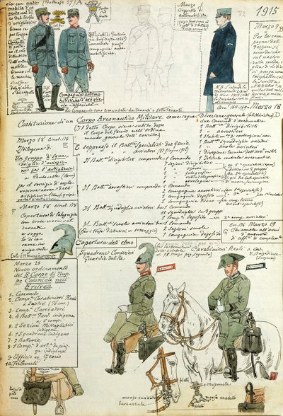 Various uniforms of Kingdom of Italy by Quinto Cenni