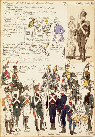 Various Uniforms of the Kingdom of Italy from 1805 by Quinto Cenni