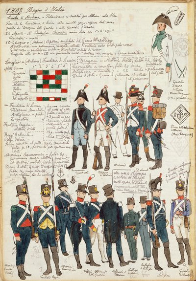 Various Uniforms of the Kingdom of Italy from 1807 by Quinto Cenni