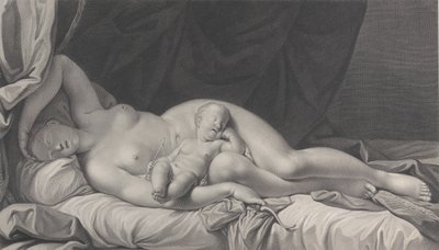 Sleeping Venus with Cupid in her lap by Quirin Mark