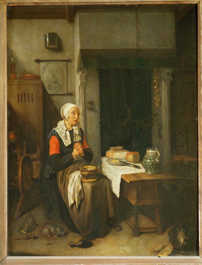 Saying Grace by Quiringh Gerritsz. van Brekelenkam