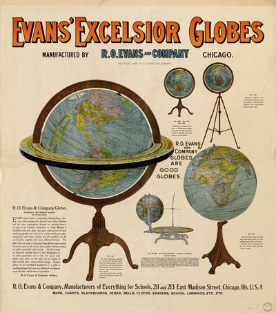Advertisement Poster for Globes by R. O. Evans And Company