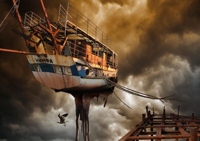 Dramatic Flying Ship by Radoslav Penchev