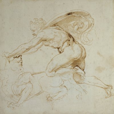 Hercules overpowering a Lion by Raffaello Sanzio Raphael