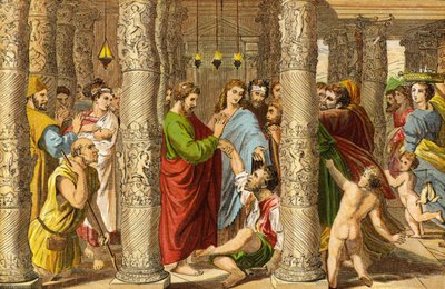 Peter and John healing the impotent man by Raffaello Sanzio Raphael