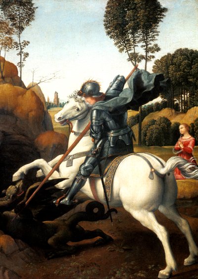 Saint George and the Dragon, c1506 by Raffaello Sanzio Raphael