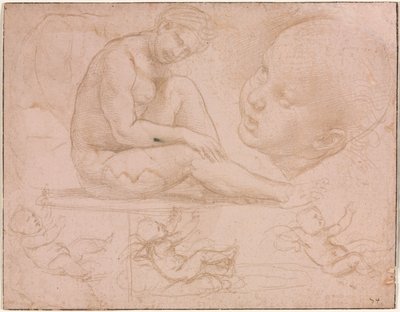 Studies of a Seated Female, Child