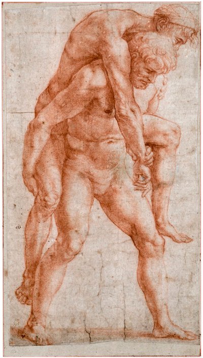 Young Man Carrying an Old Man on His Back (Aeneas and Anchises) by Raffaello Sanzio Raphael