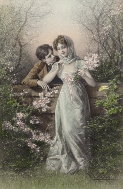Couple Leaning on a Fence by Raimund Ritter Von Brennerstein Wichera