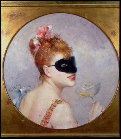 Woman with a mask by Raimundo de Madrazo y Garreta