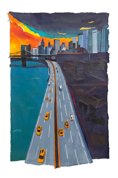 Orange sky over New York, 2019 by Raina Goran