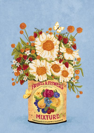 Flowers in a Vintage Tea Can by Raissa Oltmanns
