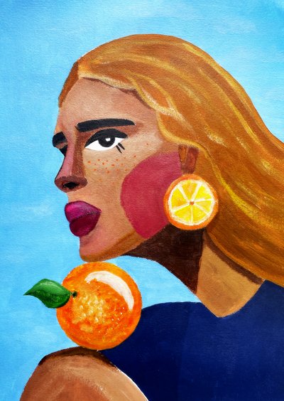 Woman With Orange by Raissa Oltmanns