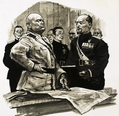 Unidentified Officer Points to a Spot on a Map by Ralph Bruce