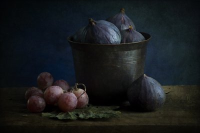 Rustic Figs and Grapes by Ramiz Sahin