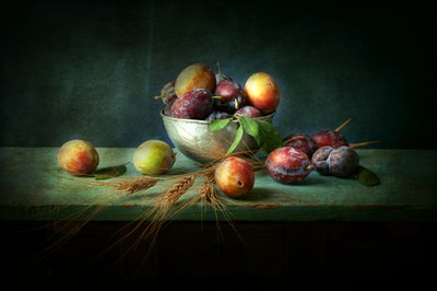 Rustic Plums Still Life by Ramiz Sahin